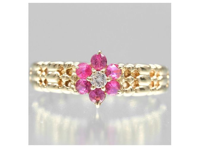 Autre Marque Au750 Rubin-Diamant-Ring Golden - Ansicht 5