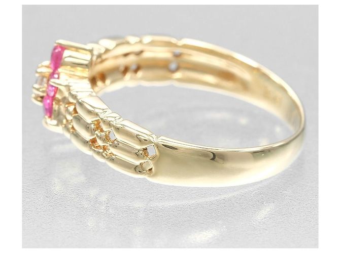Autre Marque Au750 Rubin-Diamant-Ring Golden - Ansicht 7