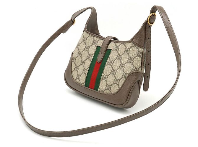 Jackie Borsa a spalla in pelle PVC Gucci Balenciaga The Hacker Project Marrone Beige - vista 2