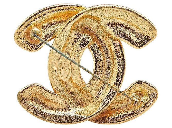 Timeless Chanel Matelassé Coco Mark Brosche Golden - Ansicht 2