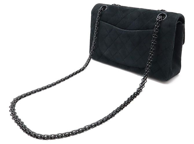 Borsa a spalla in agnello matelassé Chanel 2.55 Nero - vista 2