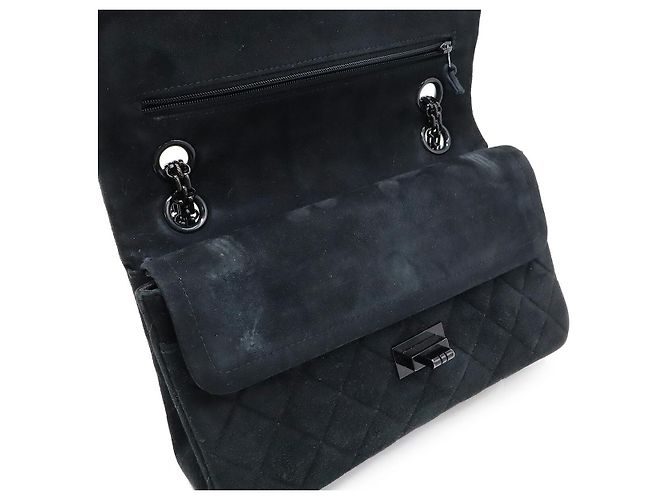 Borsa a spalla in agnello matelassé Chanel 2.55 Nero - vista 5