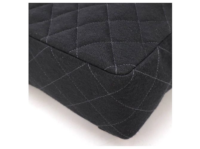 Mochila de cuero de jersey de algodón matelassé de Chanel Negro - vista 3