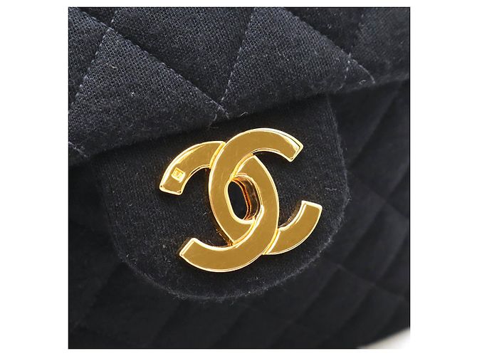 Mochila de cuero de jersey de algodón matelassé de Chanel Negro - vista 4