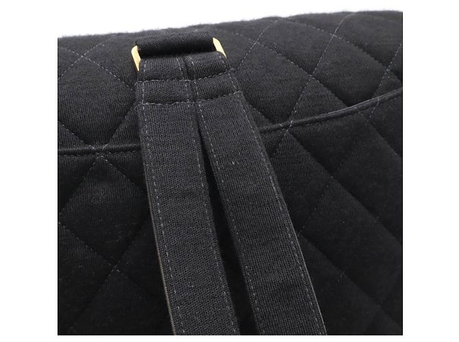 Mochila de cuero de jersey de algodón matelassé de Chanel Negro - vista 5