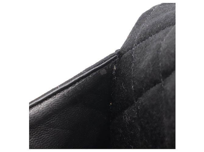 Mochila de cuero de jersey de algodón matelassé de Chanel Negro - vista 8