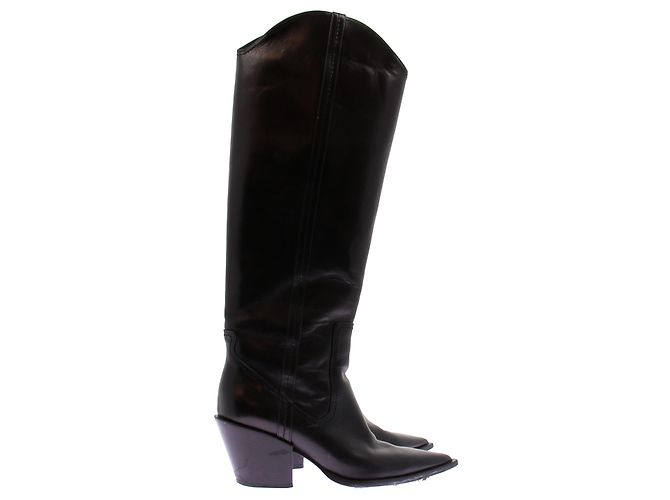 Dorothée Schumacher Stivali cowboy neri in pelle Nero - vista 4
