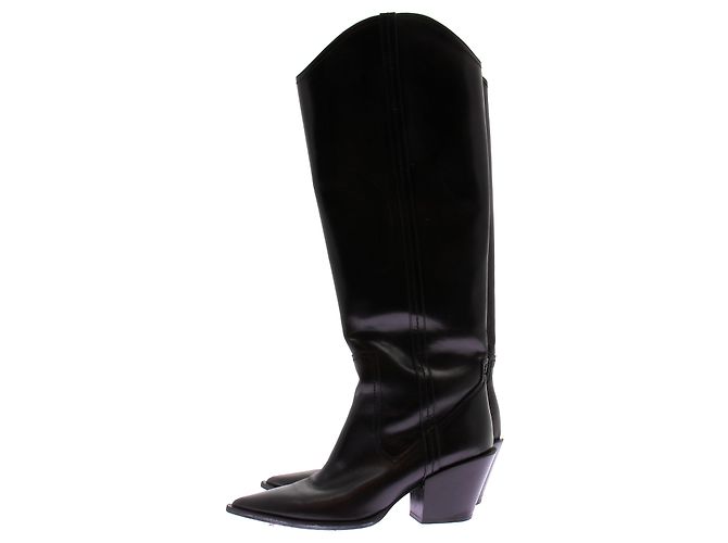 Dorothée Schumacher Stivali cowboy neri in pelle Nero - vista 5