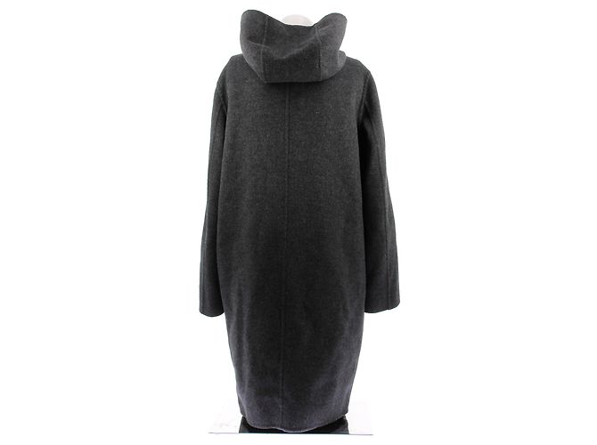 Autre Marque Grau Wolljacke mit Kapuze - Ansicht 2