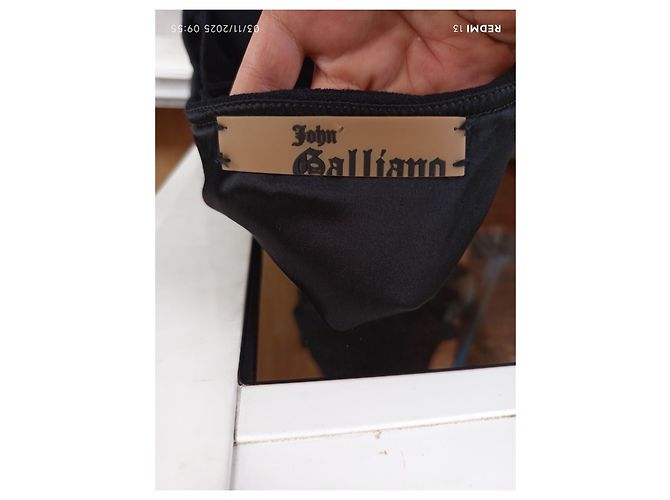 Falda asimétrica John Galliano de lana negra Negro - vista 3