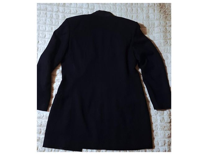 Giacca lunga Salvatore Ferragamo in lana blu notte Blu scuro - vista 12