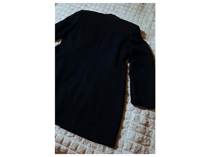Giacca lunga Salvatore Ferragamo in lana blu notte Blu scuro - vista 13