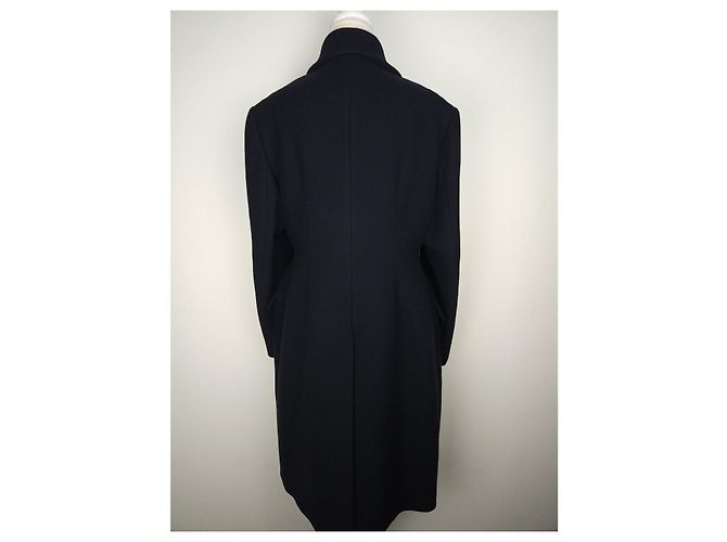Abrigo largo Miu Miu azul marino con botones dorados de doble botonadura Azul oscuro - vista 3