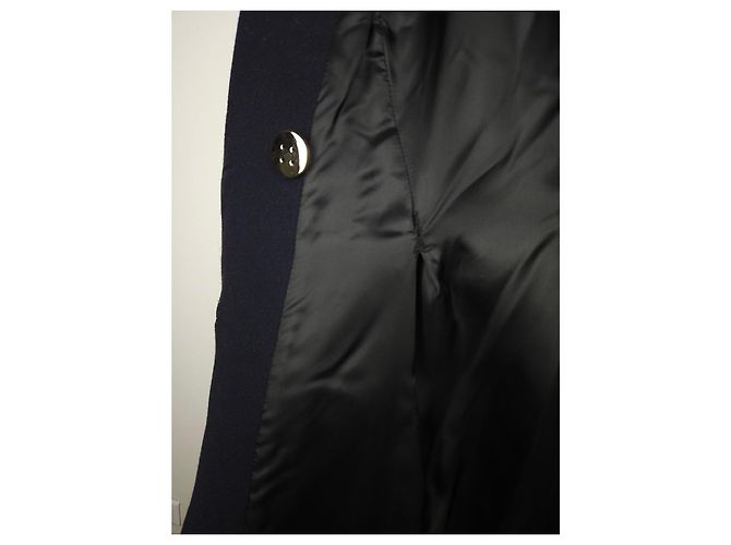 Abrigo largo Miu Miu azul marino con botones dorados de doble botonadura Azul oscuro - vista 4