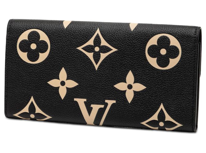 Louis Vuitton Black Bicolor Monogram Empreinte Giant Emilie Wallet - view 2