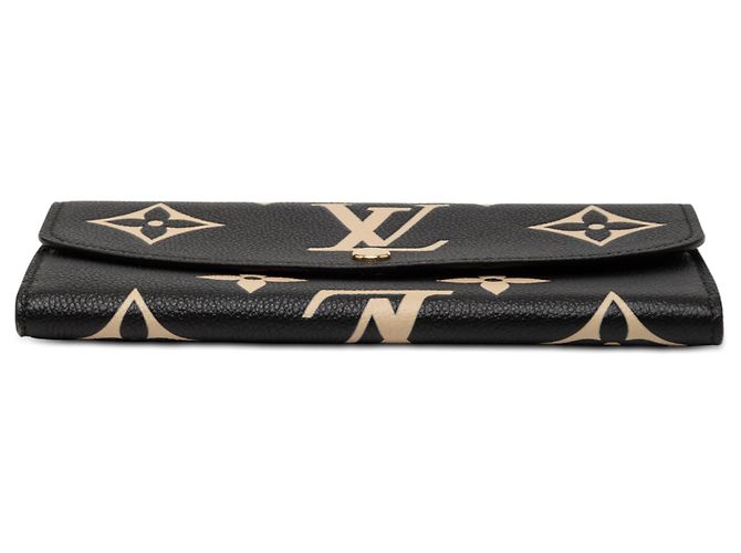 Louis Vuitton Black Bicolor Monogram Empreinte Giant Emilie Wallet - view 3