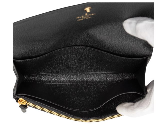 Louis Vuitton Black Bicolor Monogram Empreinte Giant Emilie Wallet - view 4