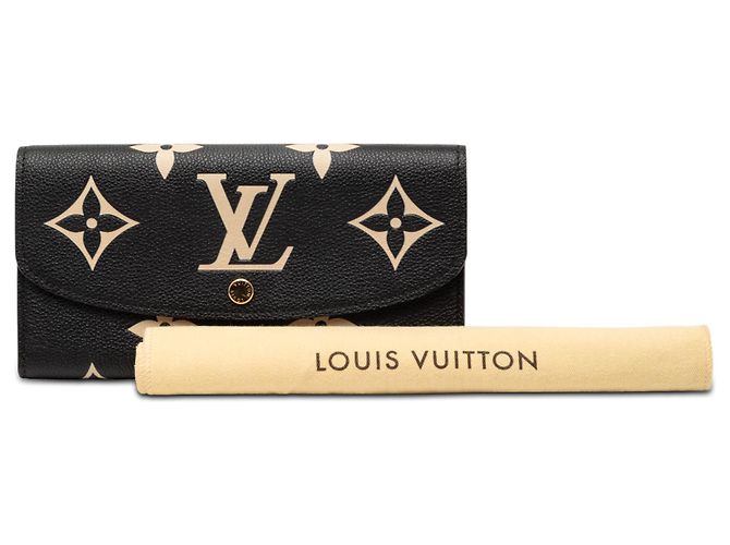 Louis Vuitton Black Bicolor Monogram Empreinte Giant Emilie Wallet - view 7