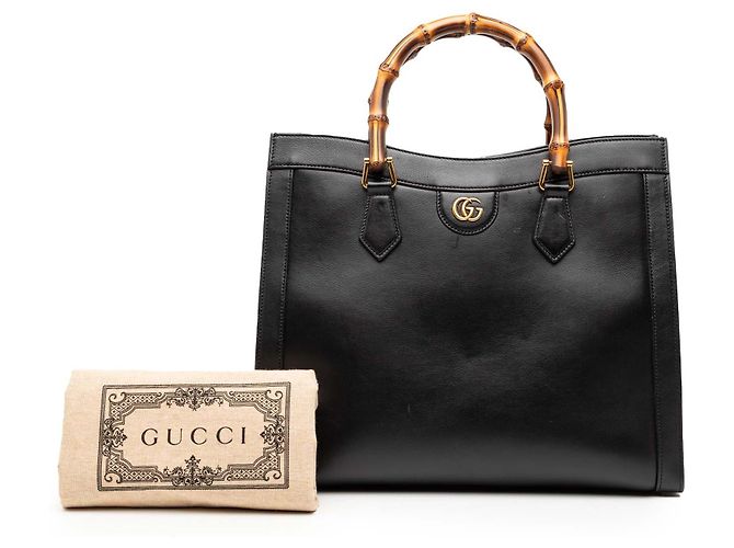 Gucci Borsa Diana in pelle di vitello Bamboo nera Large Nero - vista 9