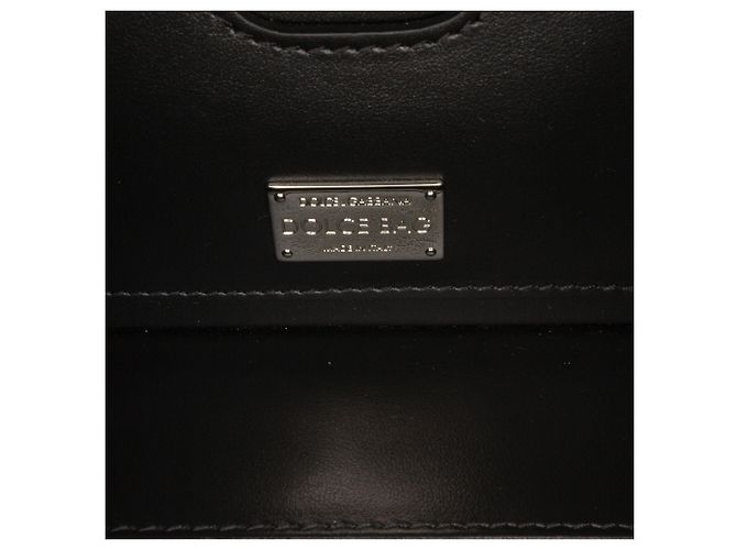 Borsa Dolce Box in jacquard nero decorata con strass Dolce & Gabbana - vista 5