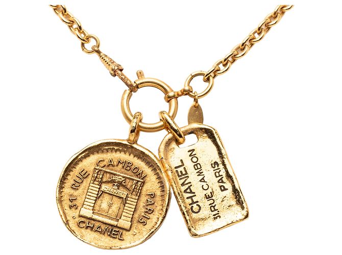 Collana Pendente Chanel Placcata Oro 31 Rue Cambon D'oro - vista 3