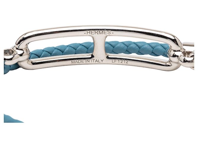 Bracciale Double Tour Roulis in Swift Intrecciato Blu Hermès - vista 4