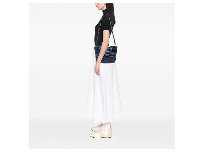 Borsa Miu Miu in nappa matelassé blu con cristalli Blu navy - vista 6