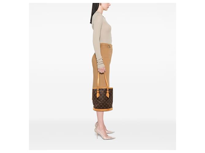 Bucket Secchiello Petit Monogramma Marrone Louis Vuitton - vista 9