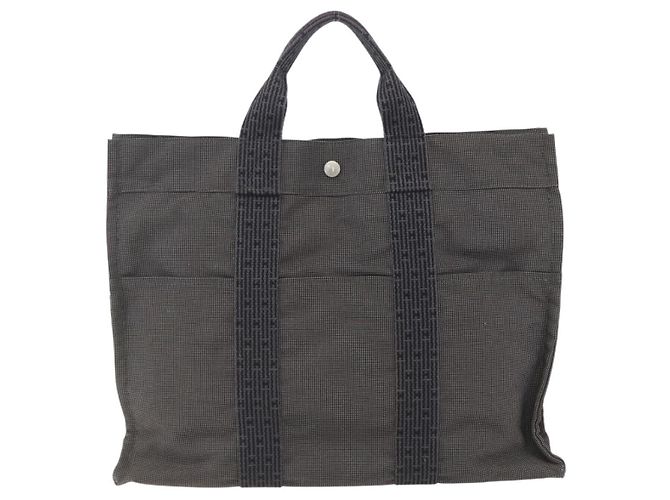 Borsa Fourre-tout Herline in tela Hermès Marrone - vista 2