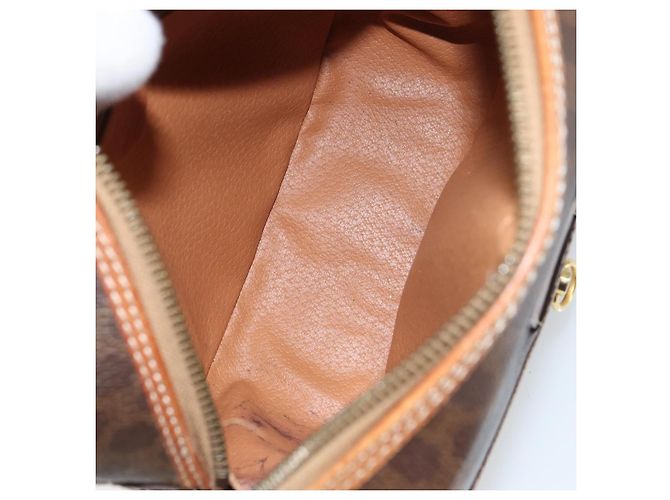 Céline Celine Vintage Macadam Schultertasche aus Canvas und Leder Braun - Ansicht 5