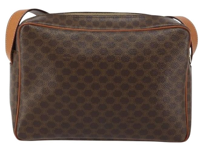 Céline Bolsa de Ombro Macadam Vintage Celine em Lona e Couro Marrom - vista 2