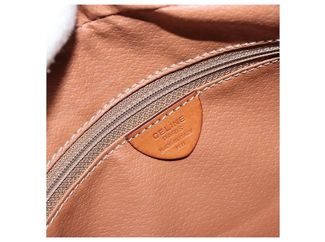 Céline Bolsa de Ombro Macadam Vintage Celine em Lona e Couro Marrom - vista 6
