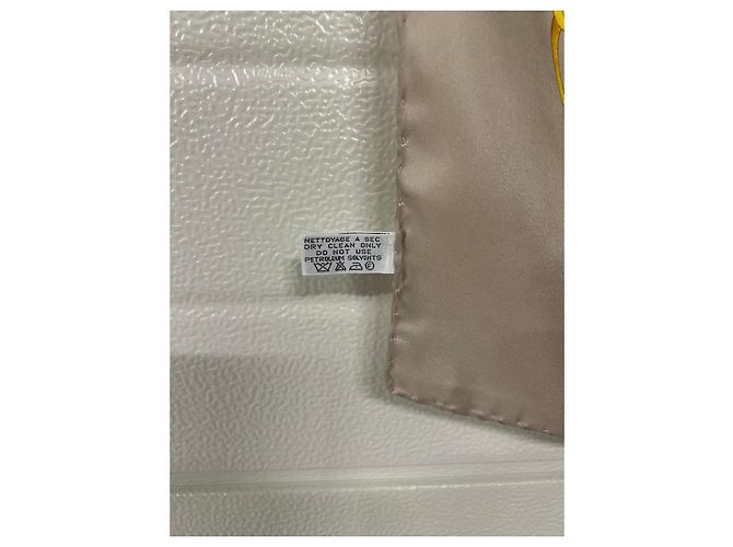 Foulard Céline in seta stampa animalier e catene dorate Marrone Bianco Beige D'oro - vista 2