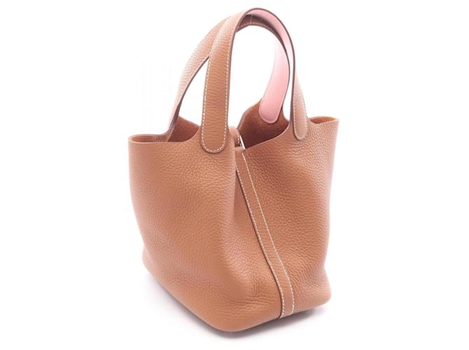 Borsa Hermès Picotin Lock PM Eclat Marrone Rosa - vista 2