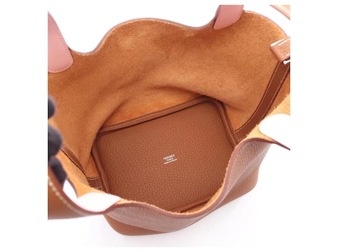 Borsa Hermès Picotin Lock PM Eclat Marrone Rosa - vista 3
