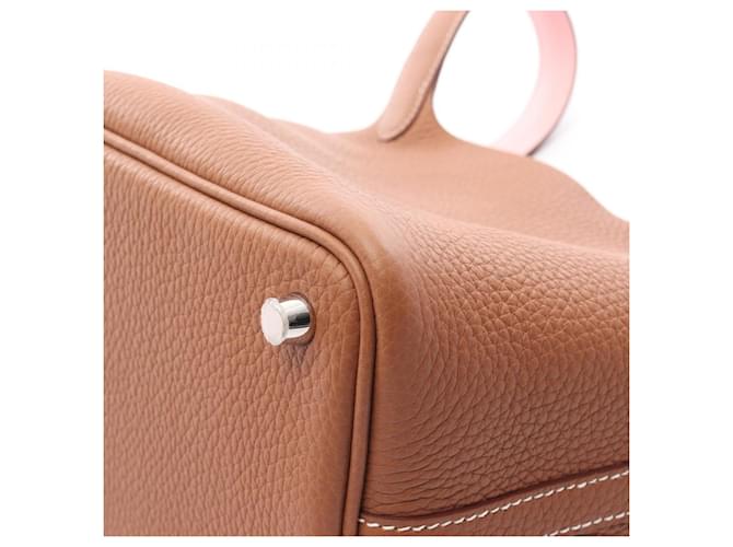 Borsa Hermès Picotin Lock PM Eclat Marrone Rosa - vista 6