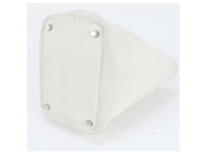 Borsa tote Hermès Picotin PM in pelle Taurillon Clémence Bianco - vista 5