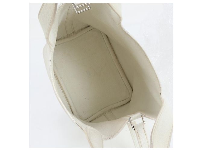 Borsa tote Hermès Picotin PM in pelle Taurillon Clémence Bianco - vista 7