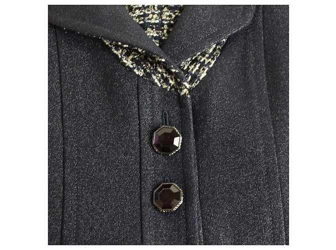 Abito senza maniche Chanel in tweed blu navy - vista 6