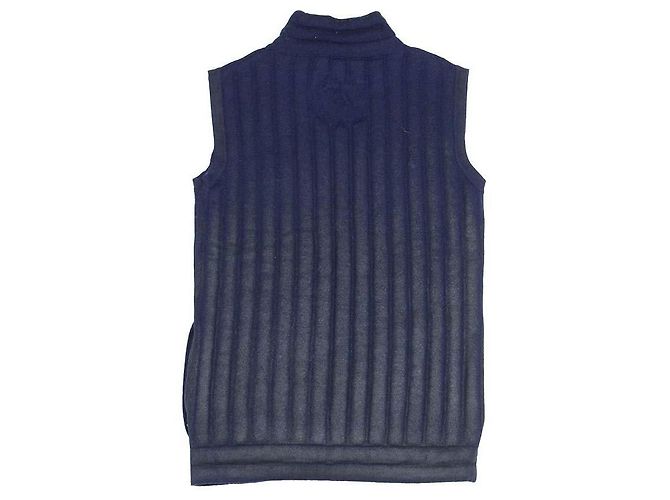 Ärmellose Chanel-Weste in Marineblau mit Stepp-Effekt - Ansicht 2