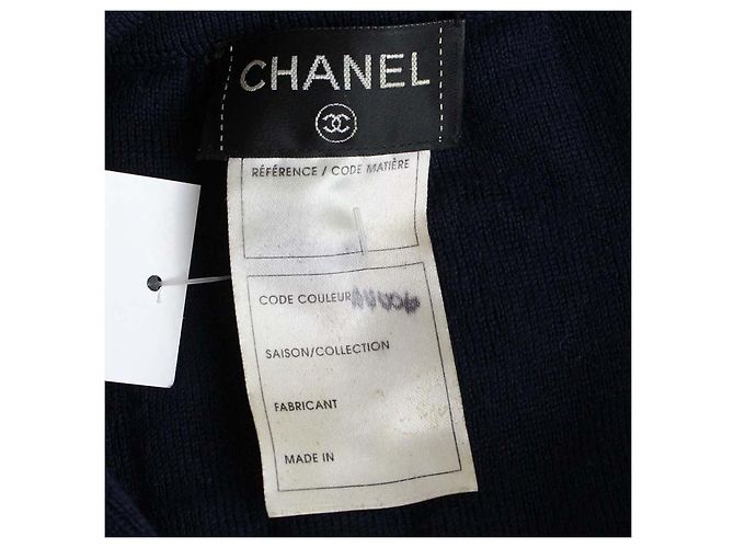 Ärmellose Chanel-Weste in Marineblau mit Stepp-Effekt - Ansicht 8