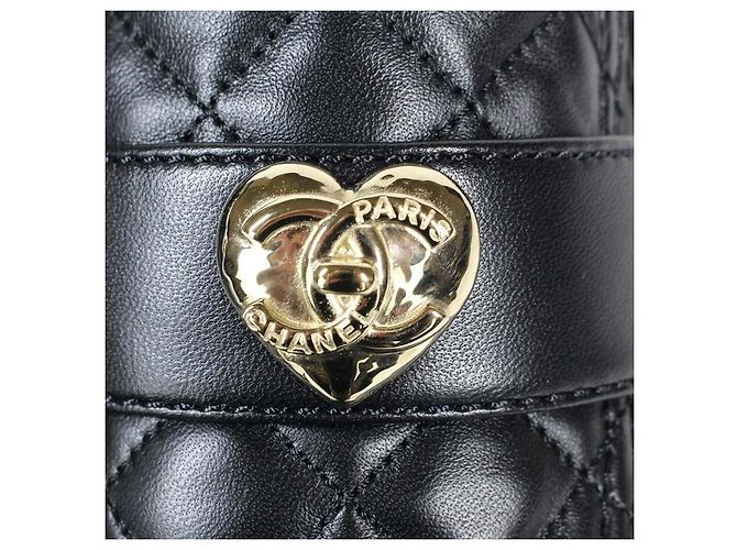 Mocassini Chanel in pelle di agnello trapuntata nera, Nero - vista 7