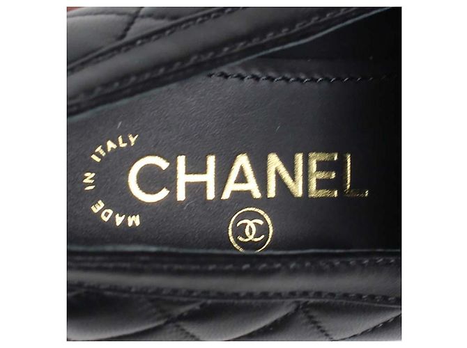 Mocassini Chanel in pelle di agnello trapuntata nera, Nero - vista 8