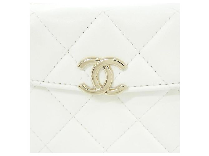 Borsa a spalla in pelle bianca Chanel AS2877 Bianco - vista 4