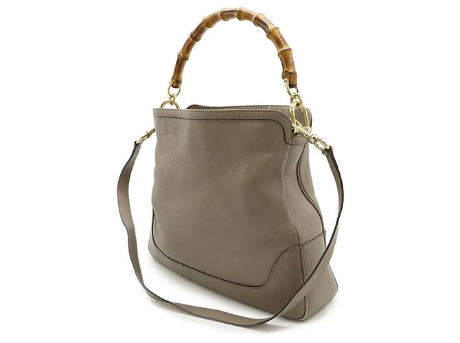 Borsa a mano/spalla Gucci Bamboo Grigio - vista 3