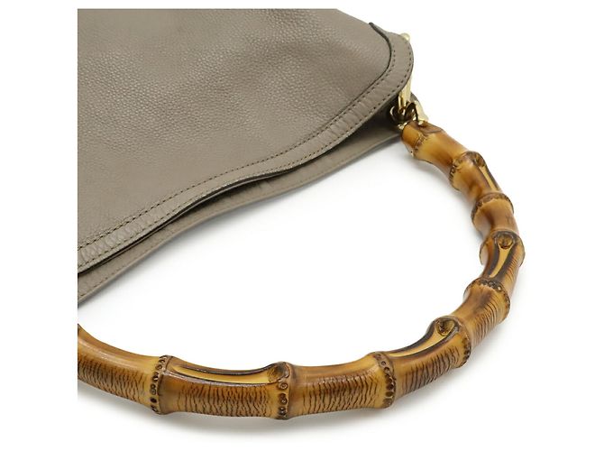 Borsa a mano/spalla Gucci Bamboo Grigio - vista 5