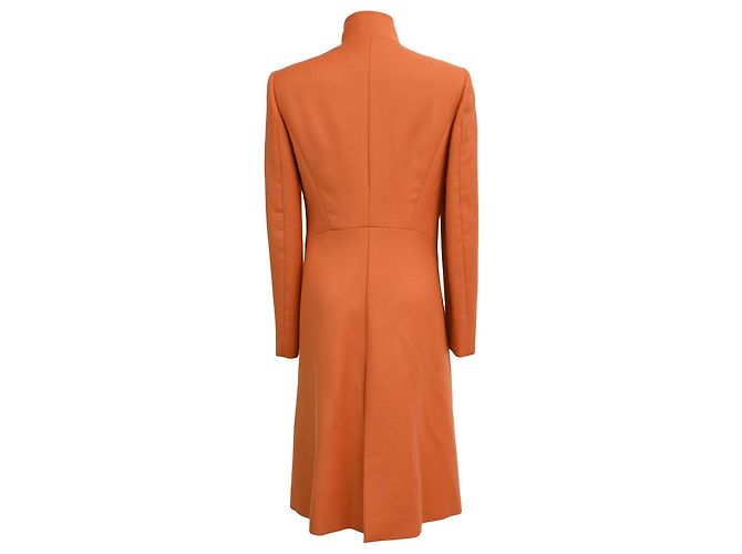 Abrigo de cuello alto Gianni Versace Couture con bolsillos en lana naranja - vista 3