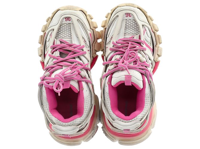 Everyday Baskets Track Balenciaga en polyuréthane rose et blanc - vue 3