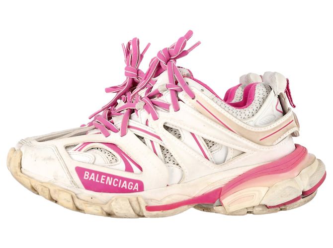 Everyday Baskets Track Balenciaga en polyuréthane rose et blanc - vue 4