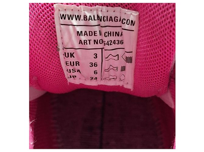 Everyday Baskets Track Balenciaga en polyuréthane rose et blanc - vue 9